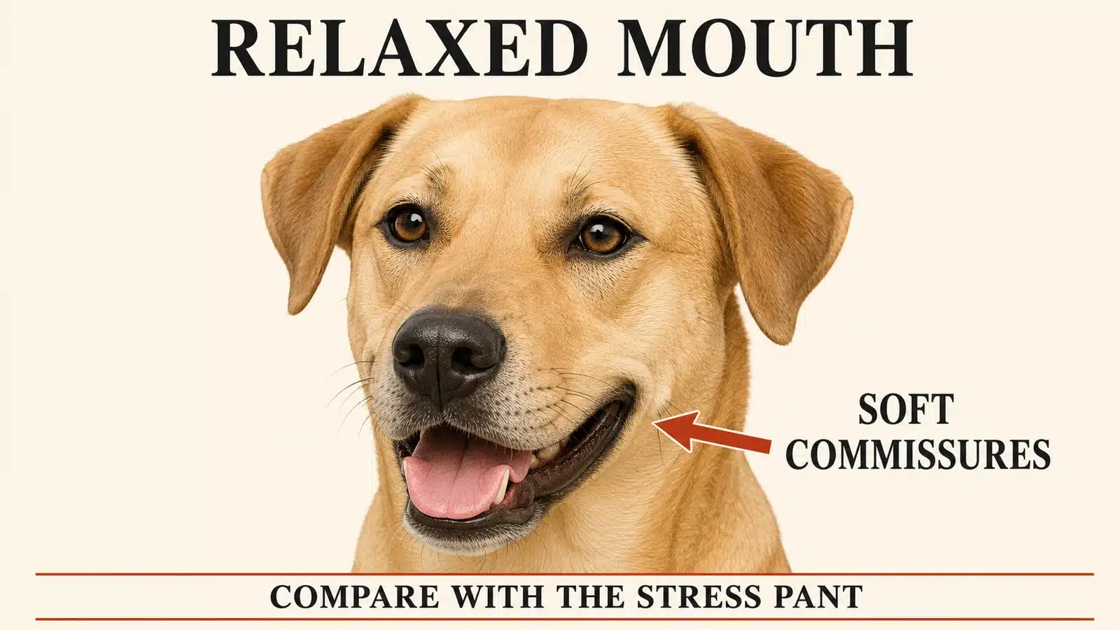 Dog with a softly open mouth and loose tongue showing relaxation