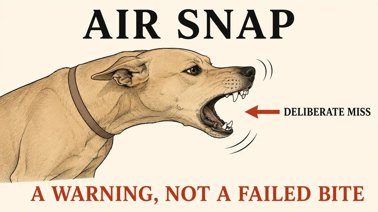 Dog snapping at the air as a distance-increasing warning without making contact