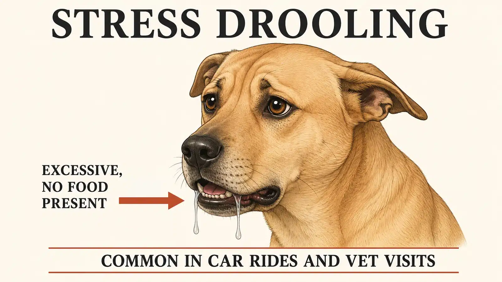 Dog drooling excessively from stress with no food present